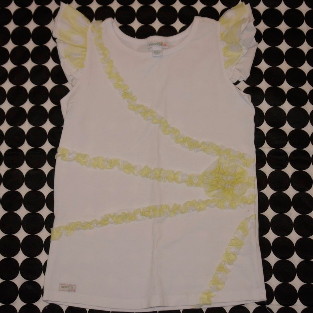 SOLD/////////////Naartjie Flutter Tank White Yellow Tulle Size 10